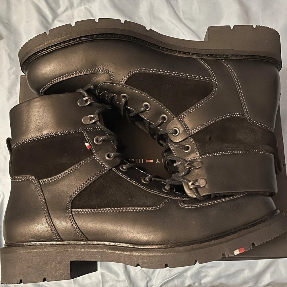 Tommy Hilfiger Men's RWB Hilfiger Warm Mix Lace Boot Black